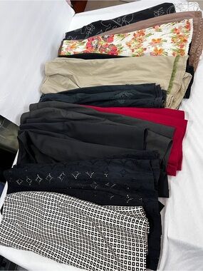 Lot of 13 Skirts DIY Fabrics Material Wool Silk Cotton Multiple Brands & Colors
